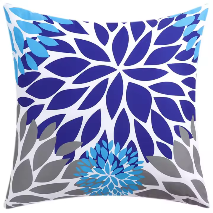 Funda de almohada nórdica con estampado de flores, cubierta de cojín de doble cara para sofá, sala de estar, oficina, 45cm, decoración del hogar - 1