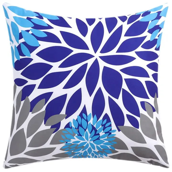Funda de almohada nórdica con estampado de flores, cubierta de cojín de doble cara para sofá, sala de estar, oficina, 45cm, decoración del hogar - 1