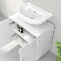 Debajo l Lavabo bajo Lavabo Lavabo Pie 2 Puertas 2 Estantes y Sistema Antivuelco Cuarto 60x35x60 cm Blanco - details 7