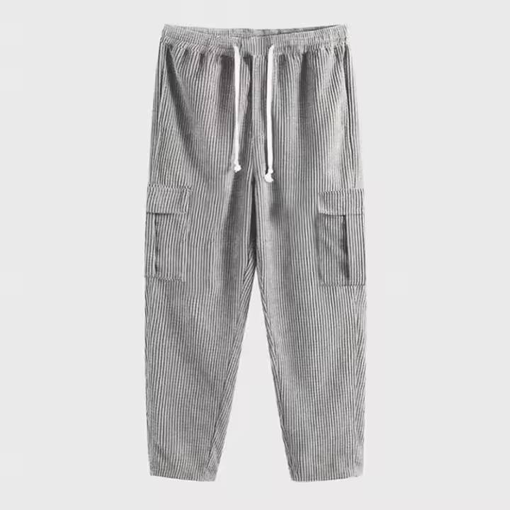 Pantalones casuales de pana rectos de primavera para hombre a la moda, pantalones para hombre - 1