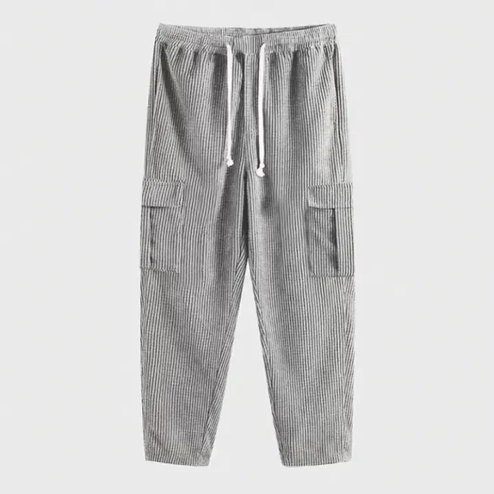 Pantalones casuales de pana rectos de primavera para hombre a la moda, pantalones para hombre - 1