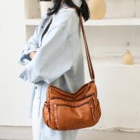 Bolso cruzado de mujer, bolso de mano de mujer, bolso cruzado de mano de cuero, bolso tote, bolso bandolera, bolso bandolera vintage de gran capacidad, bolso de mujer de cuero lavado - details 1