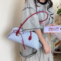 Nuevo bolso de hombro estilo coreano a cuadros, de piel sintética, con lazo dulce, estilo Boston, informal, de color sólido, bolso de mano para mujer, para regalo. - details 20