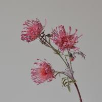 Flor de cojín Artificial de 63cm, 3 cabezas, tacto Real, garra de cangrejo, flor de crisantemo, flores falsas realistas hechas a mano - details 3