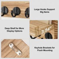 Organizador de almacenamiento, estante de madera para llaves, estante de almacenamiento moderno y creativo, colgador de ropa montado en la pared para el hogar - details 3