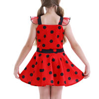 Vestido corto de dibujos animados para niños, traje con estampado de lunares, línea A, fiesta de Halloween, Cosplay de Noche - details 6