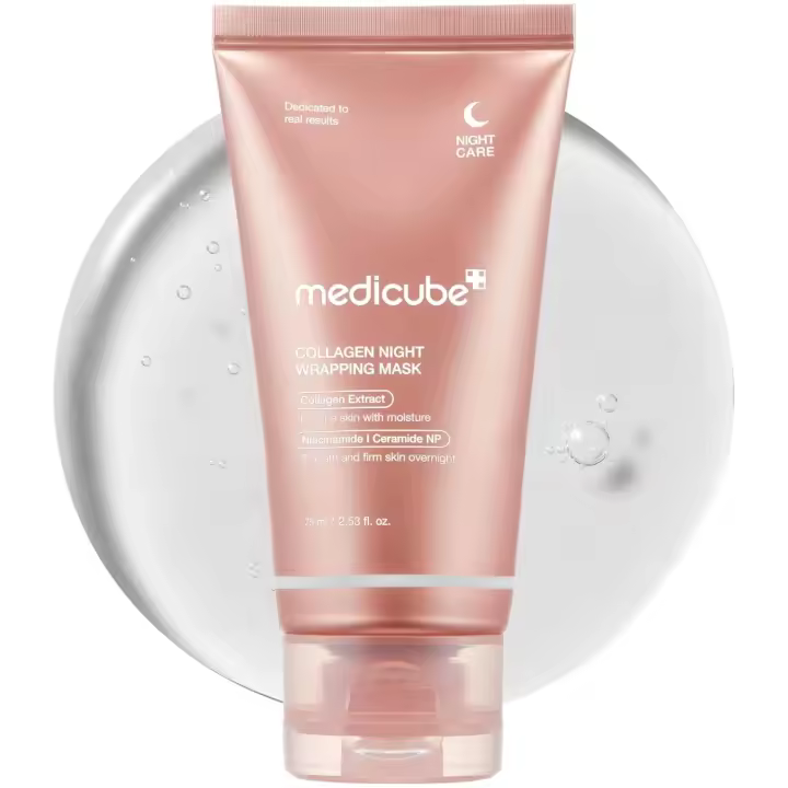 Medicube-mascarilla Facial exfoliante para envolver durante la noche, paquete de elasticidad, hidratación, reduce la flacidez y la opacidad, colágeno hidrolizado para - 1