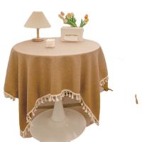 Mantel Rústico con Borlas Mantel de Algodón y Lino para Mesas de Recepción, Té Bohemio, Cena - details 0