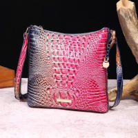2025 nuevo mensajero portátil para mujer, bolso retro para mujer, bolso de mensajero Brahman de cocodrilo multicolor - details 14