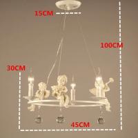 Lámpara de techo de Ángel de resina europea, luz Led para sala de estar, comedor, lámpara de techo de cristal E14, Lustre - details 0