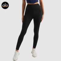 Alo yoga pantalón largo de nueve cortes nude sensación melena alta cintura levantador de cadera pantalón de deporte con barriga retraen pantalones de yoga ajustados - details 4