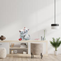 Estatua Decorativa de Gato de Resina Adorna Yardín con Encanto Decoración Luminosa Única para Hogar - details 5