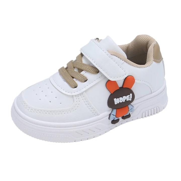 New boys' girls' casual in spring 2025, fashionable Korean style, soft sole, anti slip, multifunctional and unique white shoes