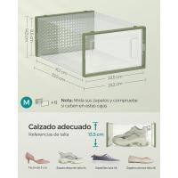 Cajas de Zapatos de Plástico Juego de 18 Organizadores Plegable, Apilable, Transparente, Blanco - details 47