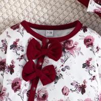Conjunto de sombrero de regalo para niña recién nacida, pelele de 1 a 18 meses, bonito lazo Floral, ropa para niño pequeño, mono bonito de manga larga con botones pequeños - details 4