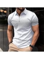 Polo de verano 2025 para hombre, manga corta, top de moda popular, estampado, corte ajustado. - details 9