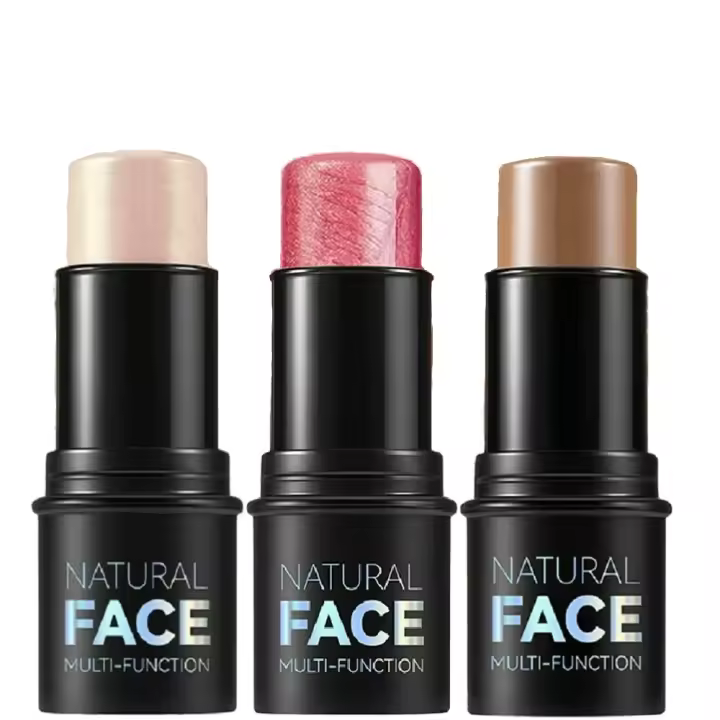 MLSMILE 3PCS Contouring Stick en los colores Iluminador, Bronceador y Rubor, un barra de contorno no grasa y resistente al agua que - 1