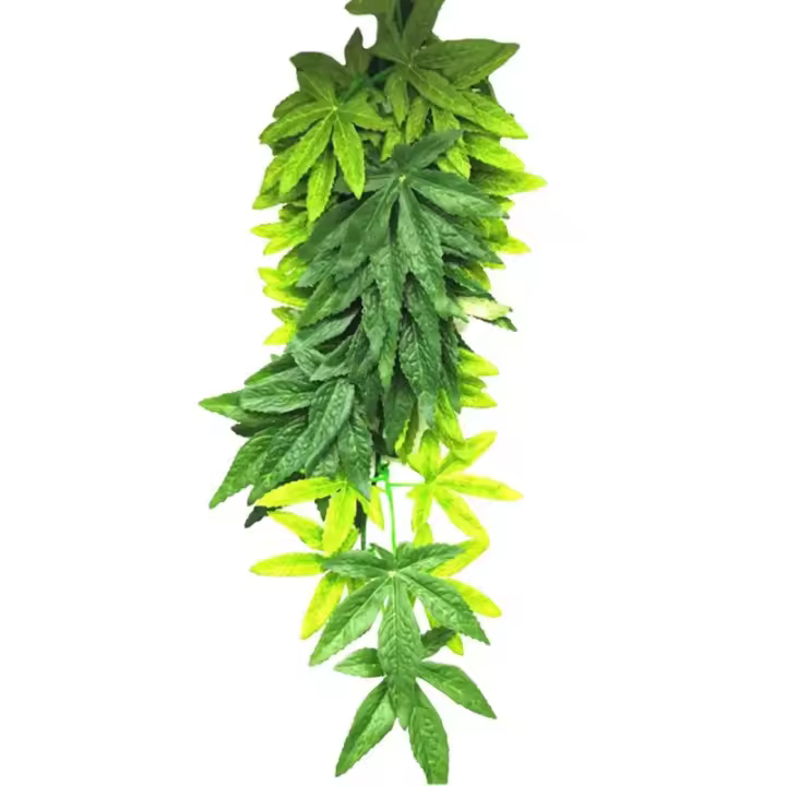 Decoración de terrario de lagartos y reptiles de vid Artificial, hojas colgantes falsas, acuario, planta de reptiles, pecera, adorno para terrario - 1