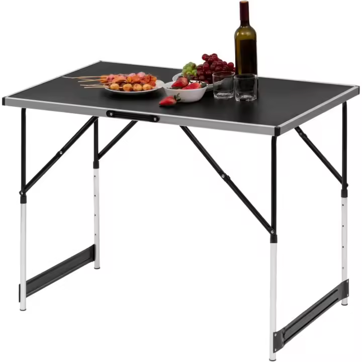 Mesa Plegable de Aluminio y Acero Ideal para Acampar, Cenar al Aire Libre, Jardín, Balcón, Fiesta de Familia, Barbacoa Muebles y Organización - 1