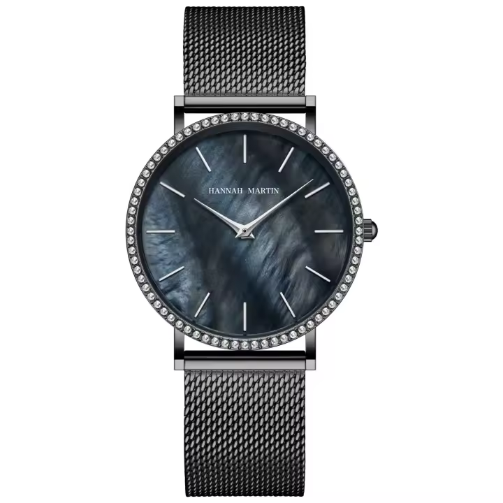 Reloj de lujo premium para mujer Movimiento de cuarzo japonés Esfera de concha Rhinestone Acero inoxidable Caja de regalo de moda Reloj de pulsera impermeable para mujer - 1