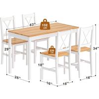 Juego de comedor para 4 personas, mesa de comedor con 4 sillas, juego de mesa de cocina de madera, mesa de comedor y sillas, juego de muebles de ahorro de espacio para cocina y sala - details 12