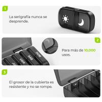 Pastillero Semanal 2 Tomas Español, Pastillero Diario Grande 7 días, Dosificador de Comprimidos con 14 Compartimentos, caja de Organizador para el bolsillo de la mano o del pantalón - details 1