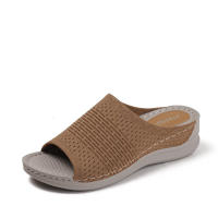 Sandalia sandalias de suela gruesa con suela suave transpirable tejida con mosca elástica para uso casual, talla 41-43 - details 2