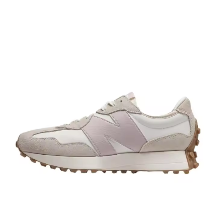 【100% Original】 Leten NB 327 Gris rosa para mujer cómodos zapatos para correr informales de corte bajo antideslizantes de cuero resistentes al desgaste - 1