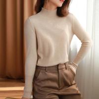 Otoño Invierno chic suéteres inferiores mujer moda jersey de cuello alto ajustado de manga larga Jersey de punto suave cálido Pull Femme Top - details 2