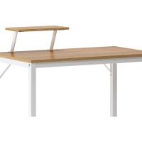 Mesa de ordenador de 100 cm, mesa de trabajo con estante, robusta y fácil de instalar, madera y metal, diseño moderno, estilo industrial - details 11
