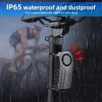 Alarma recargable tipo C para bicicleta, sistema antirrobo, resistente al agua IP65, 113dB, Control remoto, búsqueda, recordatorio inalámbrico - details 0