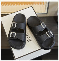 Zapatillas de plataforma nuevas sandalias de hebilla de cinturón retro de arrastre de una y media punta abierta de moda casual versátil - details 21