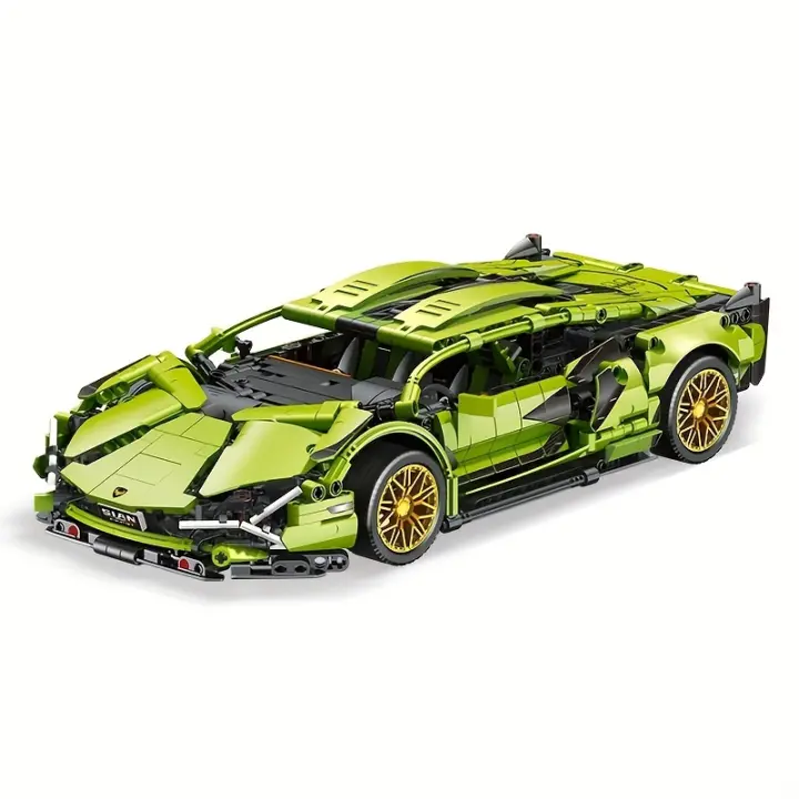 Bloques de construcción de coche deportivo de carreras de alta tecnología, modelo de carreras famoso, juguetes para niños, regal - 1