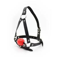 Accesorios exóticos: juguete de mordaza para coqueteo sexual para parejas, arnés de cuero SM erótico para adultos con tapón bucal de bola suave para regatear - details 7