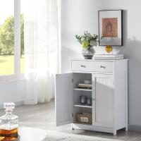 Tres Niveles Columna de Cuarto Baño Cajonera Baño Madera Lacada 60x30x80cm Blanco - details 1