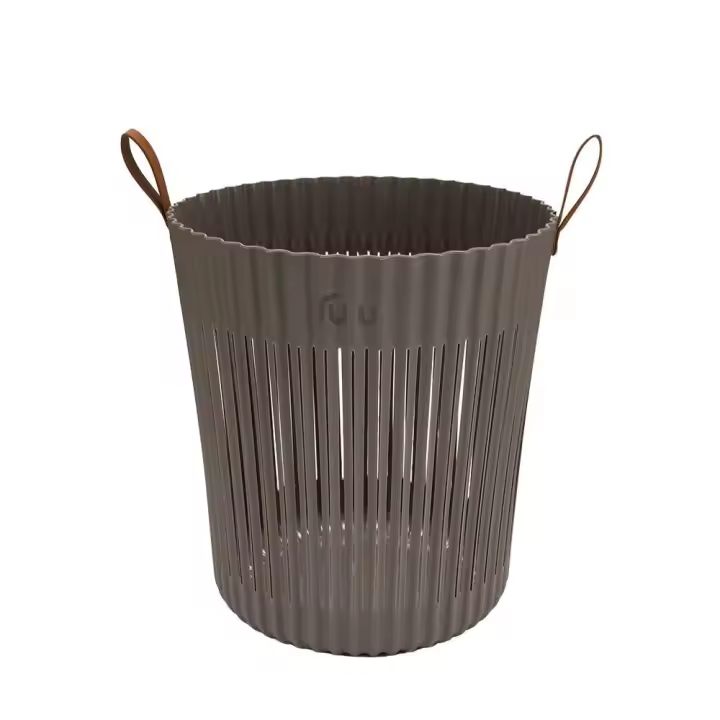 Cesta de lavandería de alta calidad ventilada plegable de almacenamiento de plástico con asa - 1