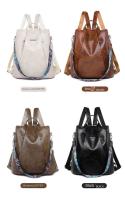 Mochila de Cuero Suave Casual para Mujeres Impermeable, Resistente al Desgaste, Antirrobo con Patrones de Parche Bolsa de Hombro Grande con Lining de Dacron - details 15