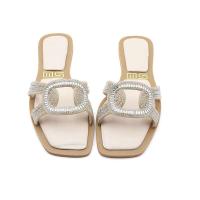 Y Sandalias de diamantes Moda Zapatillas de playa planas con punta abierta para mujer - details 3