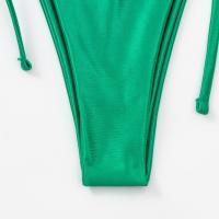 Conjunto de Bikini de Ajuste Adelgazado Estilo de Triángulo con Lazo Cruzado Brillante - details 18