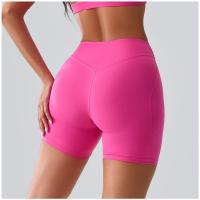 Pantalones cortos de Yoga para mujer, cintura alta, levantamiento de glúteos, entrenamiento, medias deportivas, Control de barriga, gimnasio, correr, pantalones elásticos, pantalones cortos deportivos informales - details 3