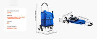 SucceBuy Carro elevador de escaleras de 36 litros, carrito de compras plegable con 6 ruedas y bolsa de tela Oxford, carrito de comestibles y lavandería para subir fácilmente, plegable y portátil para compras, comestibles y lavandería - details 5