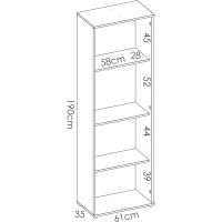 ARMARIO MULTIUSOS DE 2 PUERTAS CON 3 ESTANTES - 190x61x35 cm - BLANCO - details 2