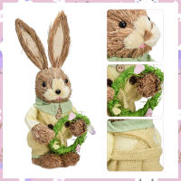 Adornos de Conejo de Paja 2Pcs Estatua de Conejo de Espuma Decoración para Fiesta de Pascua Regalo de Manualidades Foto 25/35cm - details 11