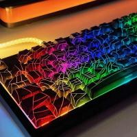 Black Spider e Side Engraved Translucent Keycaps Cherry Gaming nical Keyboard Personality Customize Key Caps - details 2