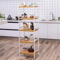Estantería de Bambú de 5 Estantes 45 x 31,5 x 142 cm Ideal para Baño, Cocina, Sala de Estar, Dormitorio, Balcón - details 4