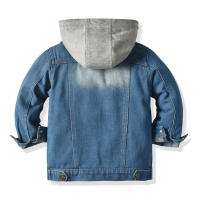 Chaquetas vaqueras falsas para niños y niñas, top informal con capucha, moda de otoño e invierno, novedad - details 1