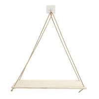Wooden Rope Swing Storage Rack Large Space Modern Simple Design Rack for Living Room Bedroom Bathroom - details 7