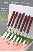 Paleta de Pintura al Óleo Set de 7 Herramientas de Artista Cuchillos de Paleta de Plástico con Mango de Madera Cuchillo de Acero Inoxidable Elástico Ideal para Pintar con Aceite Herramientas de Arte para Niños - details 12