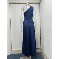 Maxi falda de hombro inclinada para fiesta, vestido dividido de gran altura, sexy, sin mangas - details 3