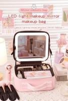 Bolsa De Maquillaje Con Espejo Y Luz, 3 Colores, Organizador De Maquillaje Iluminado - details 0
